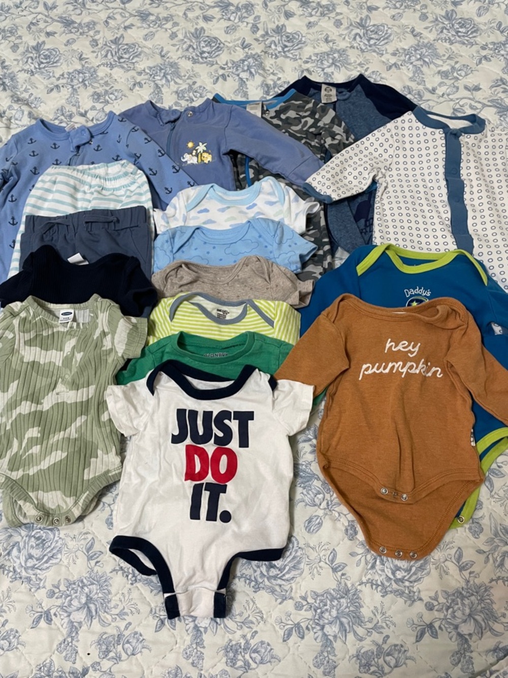17piece 3-6Months Baby Boy Bundle - Blue, White, Green, Brown